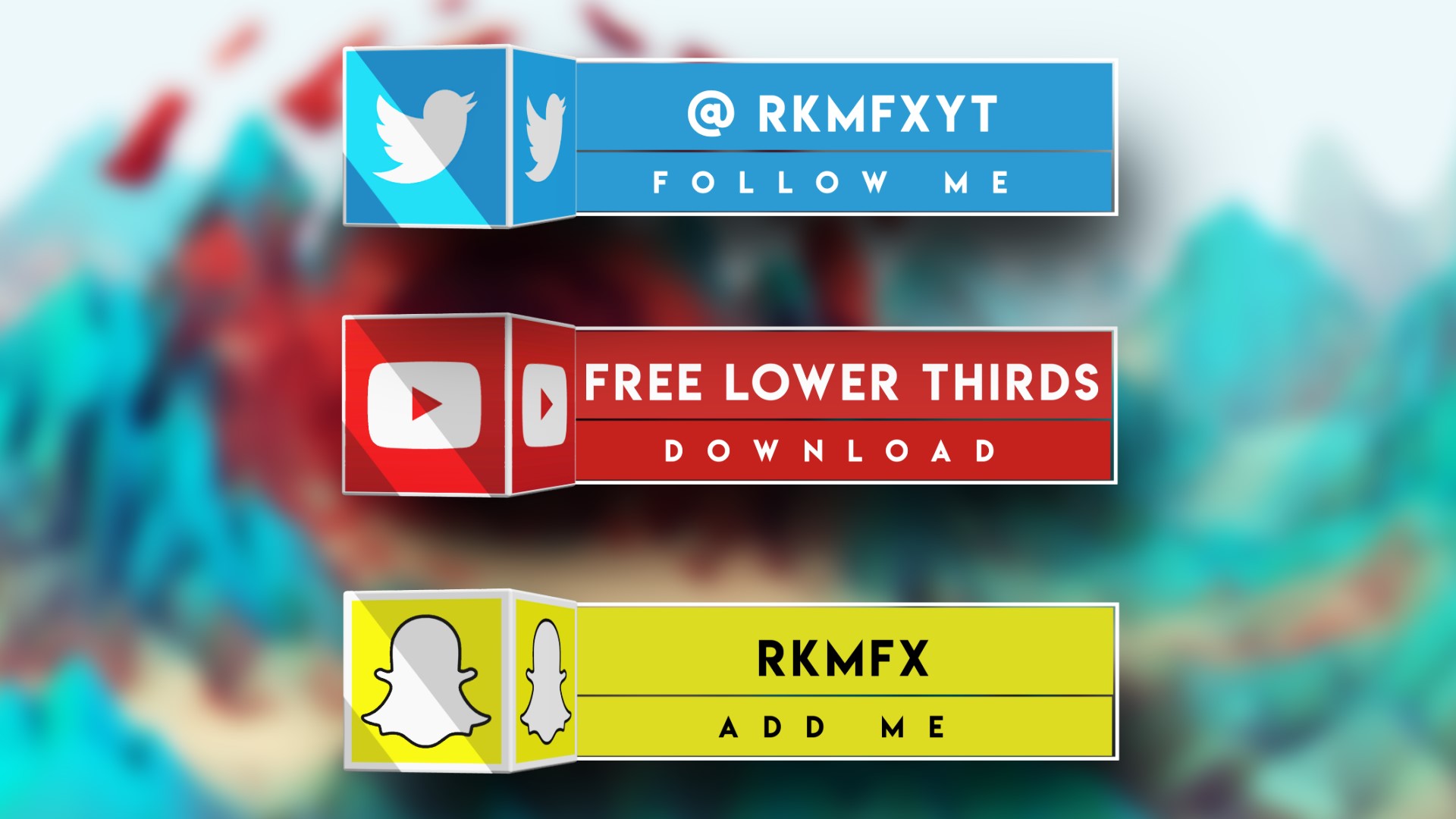 Free 3d Social Lower Thirds Pack 3 W Sony Vegas Pro Template Rkmfx